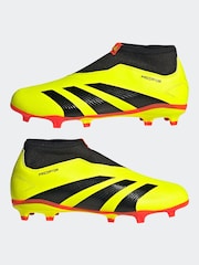 adidas Yellow Football Predator 24 League Laceless Firm Ground Kids Boots - Image 4 of 20