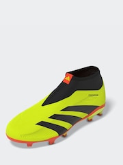 adidas Yellow Football Predator 24 League Laceless Firm Ground Kids Boots - Image 5 of 20