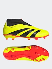 adidas Yellow Football Predator 24 League Laceless Firm Ground Kids Boots - Image 6 of 20