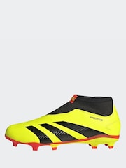 adidas Yellow Football Predator 24 League Laceless Firm Ground Kids Boots - Image 7 of 20