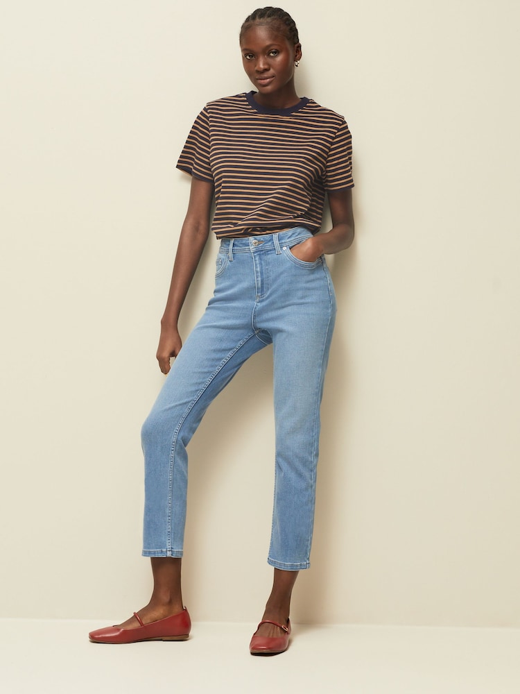 Mid Blue Cropped Slim Jeans - Image 1 of 7