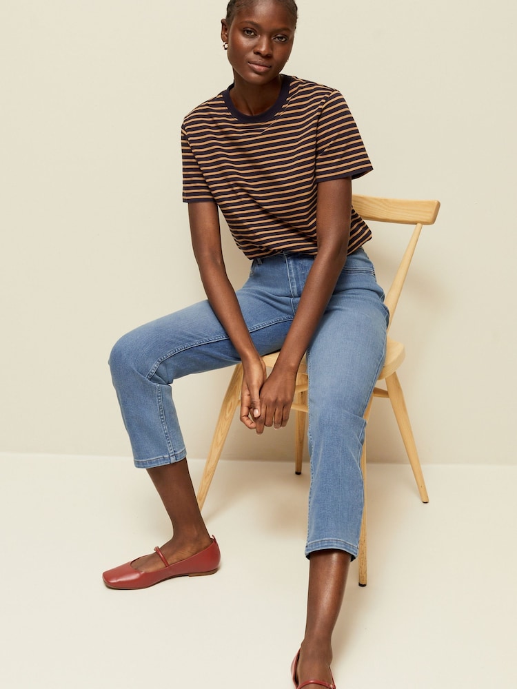Mid Blue Cropped Slim Jeans - Image 2 of 7