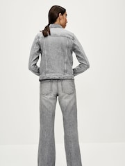Grey Cropped Denim Jacket - Image 3 of 7
