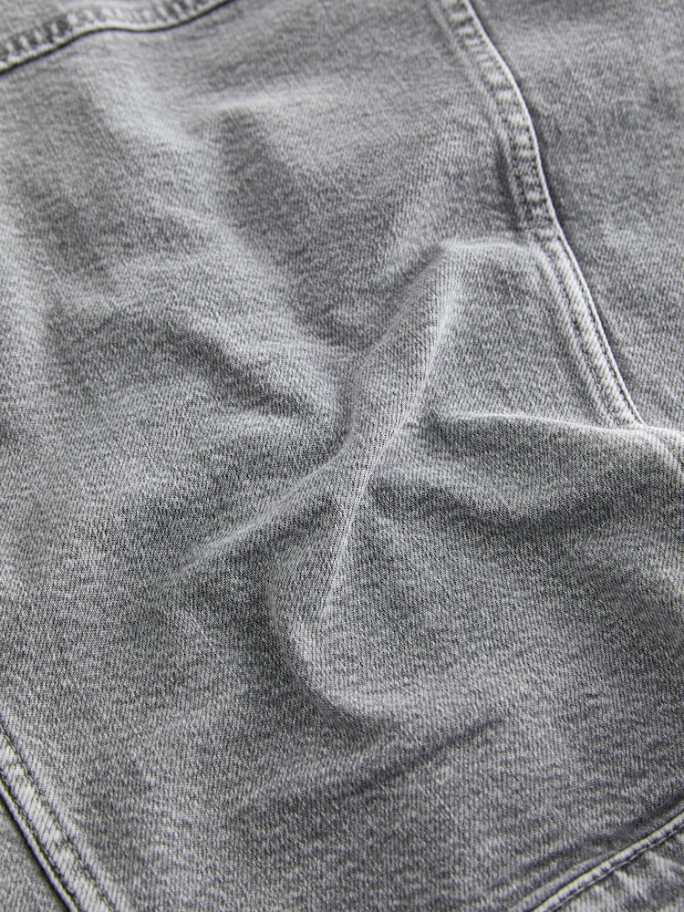 Grey Cropped Denim Jacket - Image 7 of 7