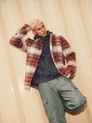Red EDIT Brushed Shacket - Image 1 of 11