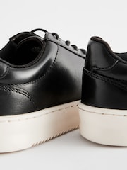 Black Leather Smart Lace-Up Trainers - Image 3 of 5