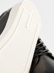 Black Leather Smart Lace-Up Trainers - Image 4 of 5