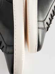 Black Leather Smart Lace-Up Trainers - Image 5 of 5
