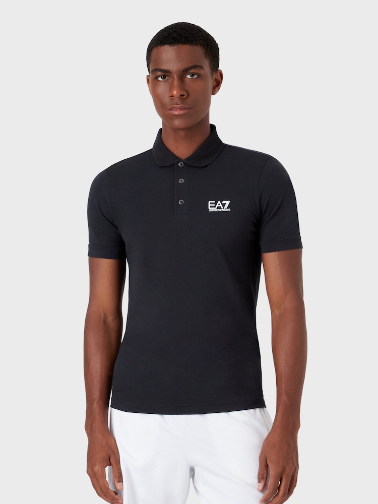 Emporio Armani EA7 Core ID Stretch Cotton Polo Shirt - Image 1 of 6