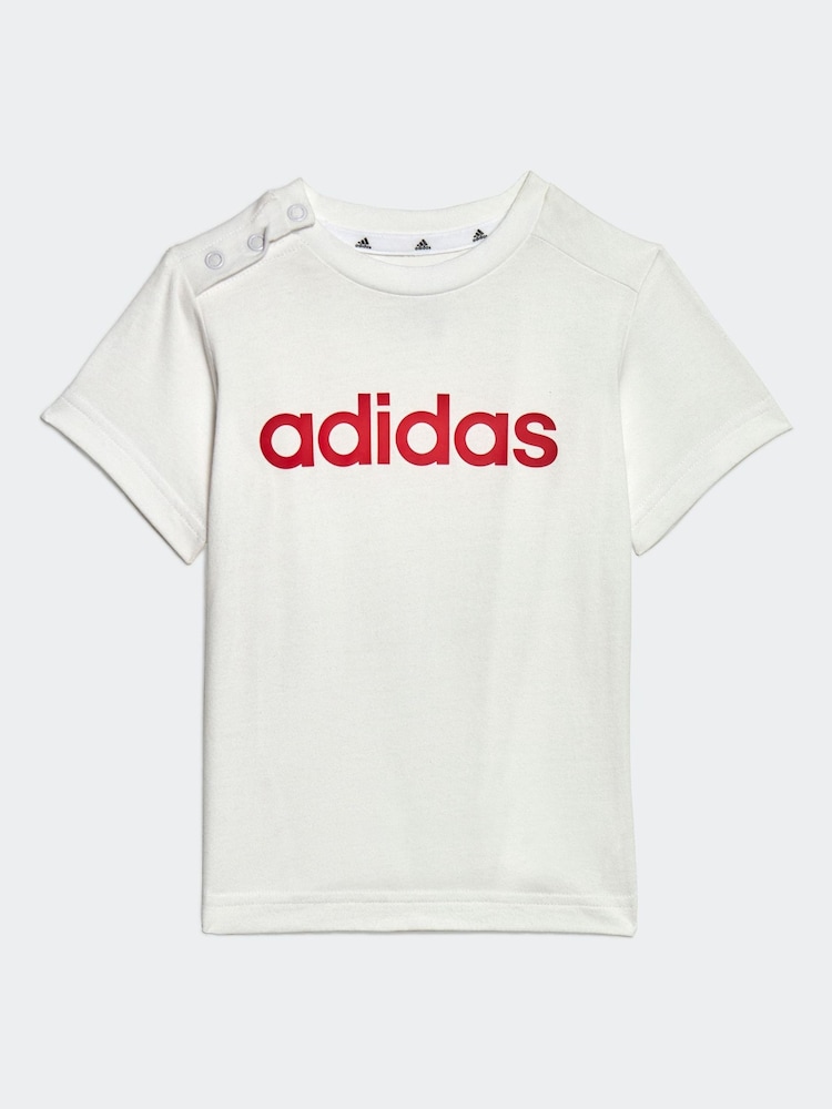 Schwarz/Weiß - adidas Sportswear Essentials Lineage T-Shirt und Shorts aus Bio-Baumwolle im Set - Bild 2 von 6