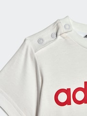 Schwarz/Weiß - adidas Sportswear Essentials Lineage T-Shirt und Shorts aus Bio-Baumwolle im Set - Bild 4 von 6