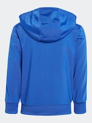 adidas Blue/Black Sportswear Essentials 3-Stripes Shiny Tracksuit - Image 5 of 8