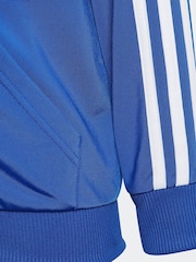 adidas Blue/Black Sportswear Essentials 3-Stripes Shiny Tracksuit - Image 7 of 8