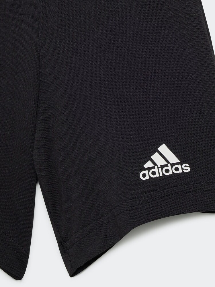 adidas Red/Black Sportswear Essentials Organic Cotton T-Shirt And Shorts Set - Image 6 of 6