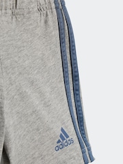 adidas Blue/Grey Sportswear Essentials Lineage Organic Cotton T-Shirt And Shorts Set - Image 7 of 7