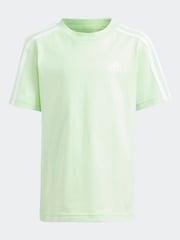 adidas Lemon Green Sportswear Essentials 3-Stripes Cotton T-Shirt - Image 1 of 5