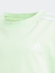 adidas Lemon Green Sportswear Essentials 3-Stripes Cotton T-Shirt - Image 3 of 5
