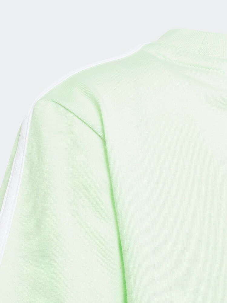 adidas Lemon Green Sportswear Essentials 3-Stripes Cotton T-Shirt - Image 4 of 5