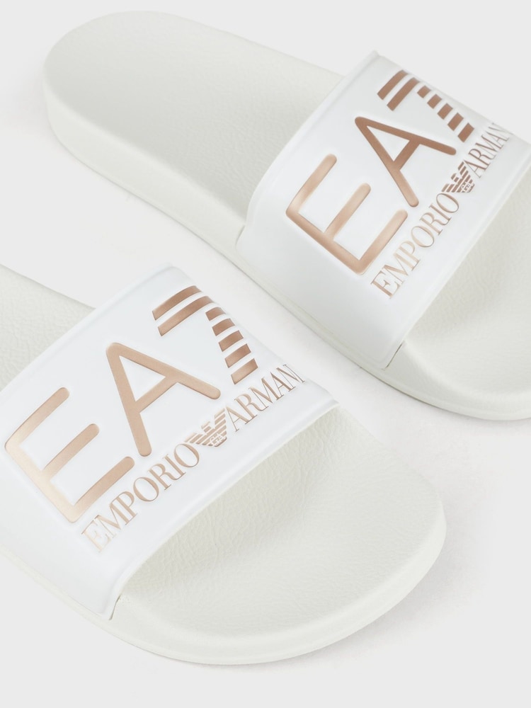 Emporio Armani EA7 Womens Logo Sliders - Image 7 of 7
