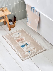 Natural Beach Huts Bath Mat - Image 1 of 4