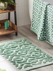 Green Geo Tile Bath Mat - Image 1 of 5