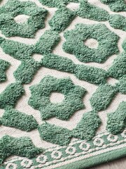 Green Geo Tile Bath Mat - Image 2 of 5