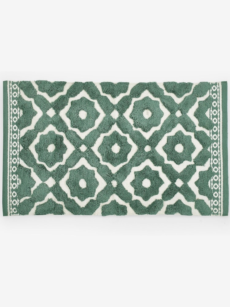 Green Geo Tile Bath Mat - Image 3 of 5