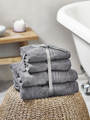 Charcoal Grey 4 Piece 100% Cotton Towel Bale - Image 1 of 3
