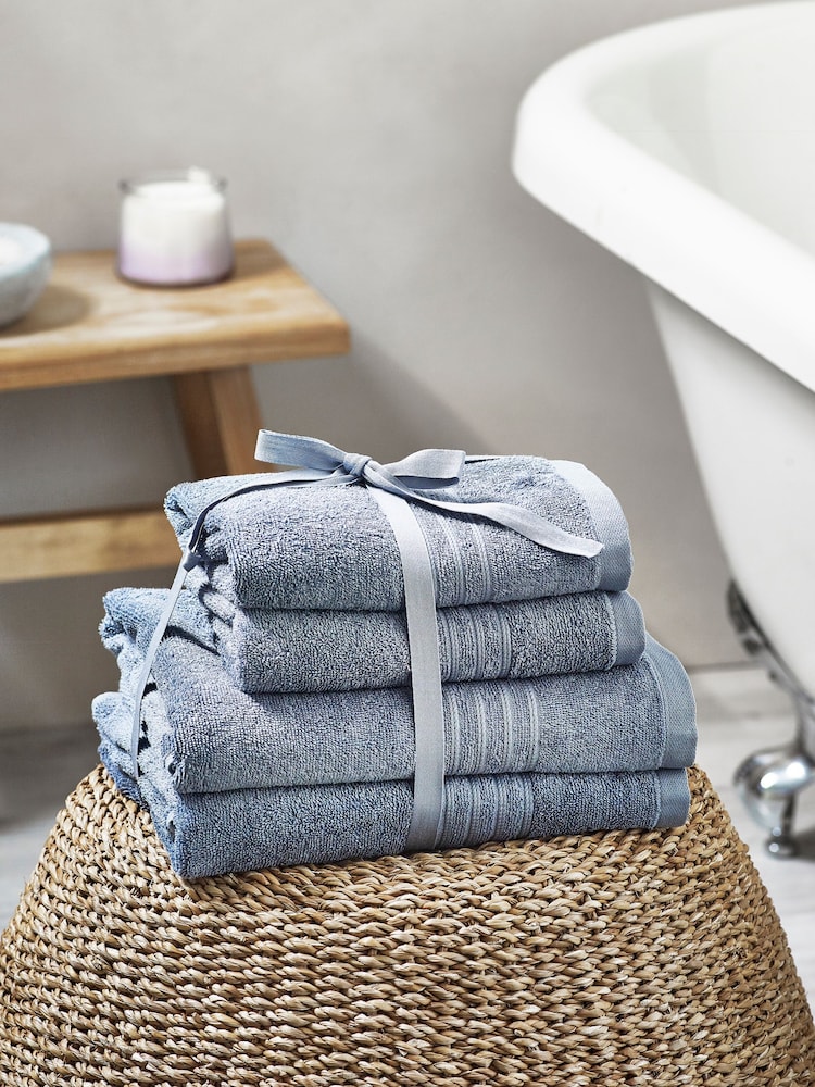 Blue 4 Piece 100% Cotton Towel Bale - Image 1 of 3