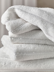 White Sparkle Rib Towel - Image 2 of 4