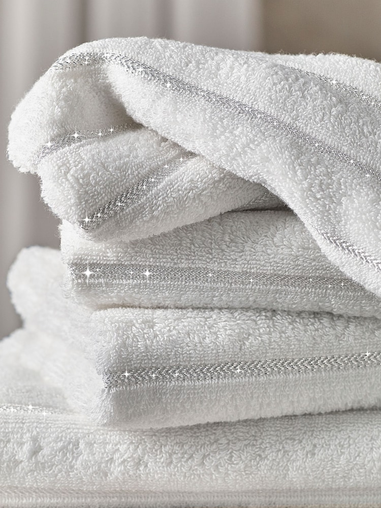 White Sparkle Rib Towel - Image 2 of 4