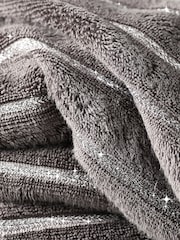 Charcoal Grey Sparkle Rib Towel - Image 4 of 4