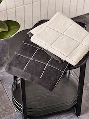 Monochrome Check Set of 2 Hand Polka Dot Towels - Image 2 of 7
