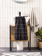 Monochrome Check Set of 2 Hand Polka Dot Towels - Image 6 of 7
