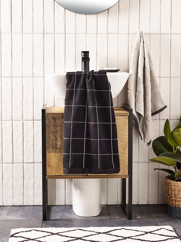 Monochrome Check Set of 2 Hand Polka Dot Towels - Image 6 of 7