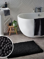 Black Super Plush Bath Bobble Mat - Image 1 of 5