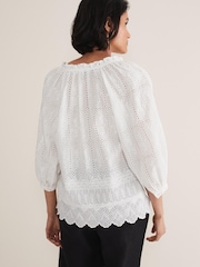 Phase Eight  Sierra Broderie White Blouse - Image 2 of 6