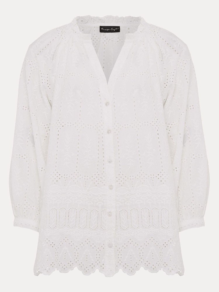 Phase Eight  Sierra Broderie White Blouse - Image 6 of 6