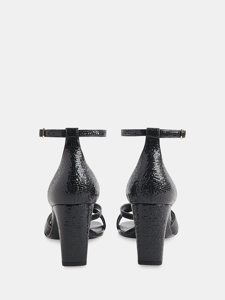 Whistles Hailey Strappy Heeled Black Sandals - Image 2 of 3
