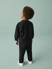 črna - Jersey Bomber jakna; suknjič In lahke hlače za prosti čas 2 Pieces Set (3mths-7yrs) - Slika 3 iz 7