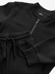 črna - Jersey Bomber jakna; suknjič In lahke hlače za prosti čas 2 Pieces Set (3mths-7yrs) - Slika 7 iz 7