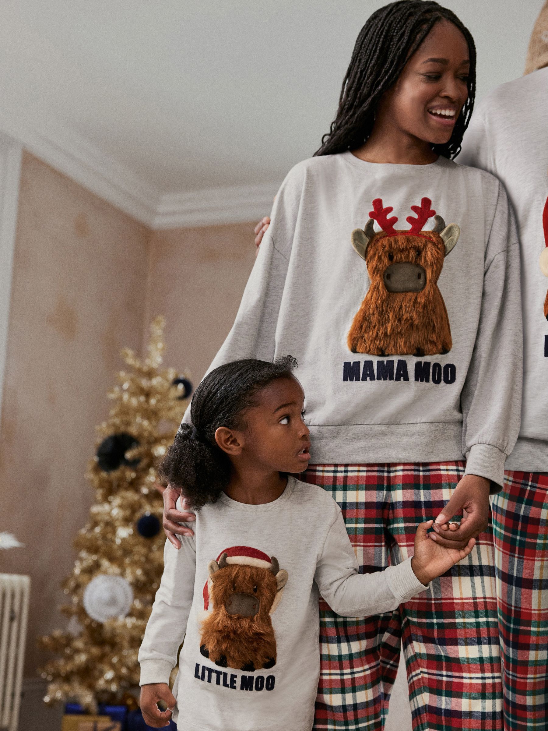 Buy Grey Red Hamish Matching Family Womens Cosy Cotton Pyjamas from Next Luxembourg