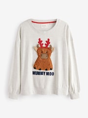 Grey/Red Hamish Matching Family Womens Cosy Cotton Pyjamas - Image 6 of 9