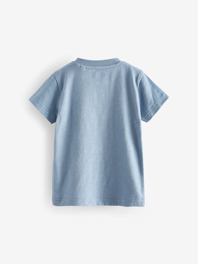 Blue/Green Appliqué Transport 100% Cotton Short Sleeve T-Shirt (3mths-7yrs) - Image 2 of 3