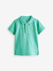 Green 100% Cotton Short Sleeve Polo Shirt (3mths-7yrs) - Image 1 of 3