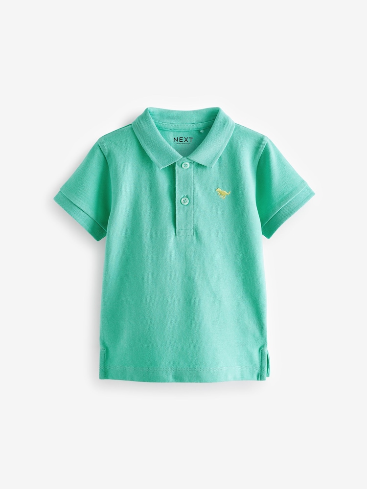 Green 100% Cotton Short Sleeve Polo Shirt (3mths-7yrs) - Image 1 of 3