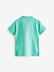 Green 100% Cotton Short Sleeve Polo Shirt (3mths-7yrs) - Image 2 of 3