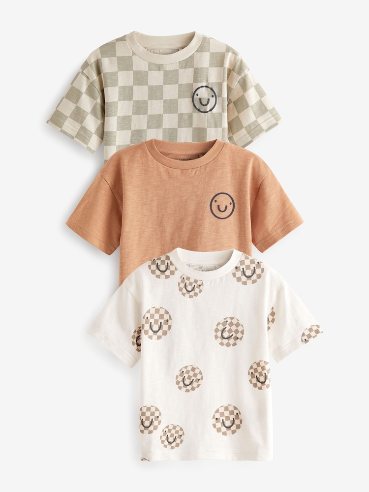 Ecru/Neutral - Kurzarm-T-Shirts mit Figuren aus 100 % Baumwolle im 3er-Pack (3M.–7J.) - Bild 1 von 6