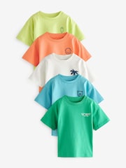 Blue/Orange Short Sleeve T-Shirts 5 Pack (3mths-7yrs) - Image 1 of 7