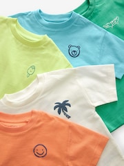 Blue/Orange Short Sleeve T-Shirts 5 Pack (3mths-7yrs) - Image 7 of 7